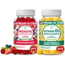 Lunakai Prenatal and Vitamin D3 Gummies Bundle - Pregnancy Multivitamin Gummy with Iron ' Folic Acid - Immunity, Bone and Mood Support Supplement for Adults - 30 Days Supply