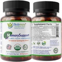 Bodymune MemorySupport Brain Health Formula | Supports Mental Clarity, Recall & Concentration* | USDA Organic Nootropic Blend with Ginkgo Biloba & Ashwagandha | 60 Vegan Caps | Made in USA