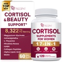 Migcopat 17-in-1 Cortisol Supplements for Women, 8322mg with Collagen, Magnesium Glycinate, Ashwagandha, L-Theanine for Relaxation, Stress and Sleep Support, Cortisol Reducer for Women- 120 Capsules