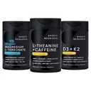 Investigación Deportiva Magtein Magnesium L-Threonate Capsules (2000mg, 90 capsules), Vegan Vitamina D3 + K2 w/Organic Coconut Oil (5000iu VIT. D 100mcg Mk7 VIT. K, 60 Softgels) y L-Theanine (200mg, 60 ct)