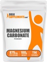 BulkSupplements.com Polvo de Carbonato de Magnesio - Suplemento de Carbonato de Magnesio, Grado de Alimentos de Carbonato de Magnesio - Gluten Gratis, 875 mg por Serving, 100g (3.5 oz) (Pack of 1)