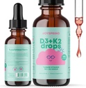 JoySpring Vitamina Líquida D3 con K2 Vitamina D para Niños - Soporte Inmunitario para Niños, Multivitamina diaria con raíz Burdock " Elderberry para niños Booster inmune y suplementos de enfoque natural para niños