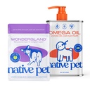 Native Pet WonderGland (30 Scoops) & Omega Oil for Dogs 16 Oz. - Dog Anal Gland Treatment Using Fiber for Dogs & Omega 3 Fish Oil Promotes Healthy Skin, Shiny Coat, & Strong Joints