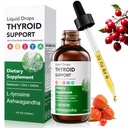 Actora Thyroid Support Liquid Drops, Kindled Thyroid Support Drops with Selenium Zinc Lodine L-Tyrosine Ashwagandha for Hormone Balance - Mood & Energy Supplement - 4 fl. oz. (120mL)