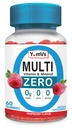 YUM-V'S Multivitamin Zero Gummies by YumVs ← Vitaminas libres de azúcar Suplemento para Mujeres &amp; Hombres ← Chromium, Thiamine y Magnesium ← Natural Raspberry Flavor Chewables - 60 Cuenta