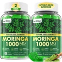 Moringa Gummies 1000mg + Spirulina, Saffron, Ashwagandha & Natural Astaxanthin 4 mg | Energy, Mood, Immune & Gut Health Green Superfood | Chewable Moringa Supplement for Women Men, Sugar Free, 120Cts