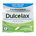 Dulcolax Medicated Laxative Suppositories - 16 ct, Pack of 6