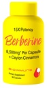 Beberine Supplement 15X Potency, Ceylon Cinnamon for Enhanced Absorption " Synergistic Effects. 8,500mg Por Capsule