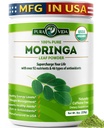 PURA VIDA MORINGA Powder Orgánica Individual Origin - Premium 100% Leaf Powder, USDA Orgánica Moringa Oleifera, Moringa Leaf Powder - Perfecto para Smoothies & Recetas. 8 oz.