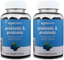 Fundamentos Prebióticos " Gummies Probióticas, 2 Billones CFU, Blue Raspberry, 50 Cuenta (2 por Servo) (Previously Solimo) (Pack of 2)