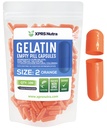 XPRS Nutra Size 2 Empty Capsules - 100 Conde Empty Gelatin Capsules - Pills DIY Capsule Filling - Pure Bovine Pill Gel Caps for Do-It-youself Supplements (Orange)