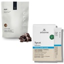 Arbonne Feelfit Pea Protein Shake (Chocolate) with Sport Hydration Tropical Berry Electrolyte Powder