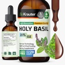 BIO KRAUTER Holy Basil Tincture - Tulsi Powder Líquido Extracto - Apoya la calma y la relajación - Suplemento de ácido ursólico - Alcohol y azúcar gratis - Vegan Drops 2 Fl.Oz.