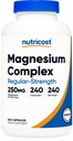 Complejo de magnesio de Nutricost 250mg, 240 cápsulas - óxido de magnesio, citrato y glucocinado - Gluten libre y no GMO
