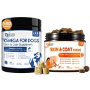 NATURE TARGET Omega 3 Fish Oil for Dogs, Salmon Oil Skin and Coat Supplement for Dogs