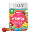 OLLY Essential Prenatal Gummy Multivitamin, Folic Acid, Vitamina D, Omega 3 DHA, apoya el crecimiento saludable y el desarrollo cerebral, Citrus Berry - 84 Conde