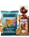 Legendary Foods High Protein Snack Bundle 18 Pac - Dipped Chocolate Donuts 22g Protein, 0g Sugar & Zesty Ranch Popped Chips 22g Protein, 4g Net Carbs - Keto Friendly, Low Carb Snacks