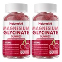 Magnesium Glycinate Gummies 1000mg - Suplemento de Potasio de Magnesio Libre de Azúcar con Vitamina D, B6, CoQ10 para calma Mood &amp; Sleep Support - 120 Cherry Gummies -2 Pack.
