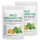 Oil of Oregano with Black Seed Oil, 6000mg Oregano Oil Capsules Organic, Oil of Oregano Supplement Capsules, Natural Antioxidants, Non-GMO, Gluten Free, 120 Softgels (120 Count (Pack of 2))