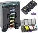 Organizador semanal de píldoras 7 días 4 veces al día, Organizador de caja grande con drenaje Diseñado, Organizador diario de píldoras para mantener la medicina, medicamentos, vitaminas y aceites de pescado (negro)