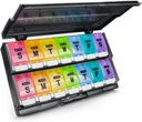 Extra Large Weekly Pill Organizer 2 veces al día - Remtise Am/Pm Daily Pill Case Medicine Organizer, Push Button 7 Day Pill Box for Pills/Vitamin/Cod Liver Oil/Supplements (Rainbow)