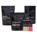 Sports Research Multi Flavor Hydrate Electrolytes Packets, Dutch Chocolate Flavored Whey Protein Isolate Powder and Unflavored L-Glutamine