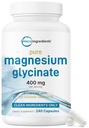 Micro Ingredientes Magnesium Glycinate 400mg Por Serving, 240 Capsules ← Potent Elemental Form, 100% Chelated, High Absorption ← Healthy Muscle, Bones, & Mood Support Suplemento No.