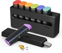 Organizador semanal de píldoras 2 veces al día - Am Pm Pill Box 7 Día, Gran Twice Caja de píldoras para medicamentos diarios, vitaminas, aceites de pescado, suplementos Portable Week Pill Holder Container, Negro Translúcido