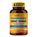 SANDHUHERBALS Zinc 30mg Cápsulas para Hombres &amp; Mujeres TENIDO 120 Conde (Pack of 1) TEN Zinc Suplementos para Immune &amp; Antioxidante Apoyo TEN Zink 30 mg Suplementos Esquía Salud