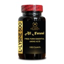 L-LYSINE 500 Amino Acid - Pure L-Lysine 500mg Per Capsule, Provides Balance to a High Intake of Arginine, Energy Production, Amino Acid Vitamin Supplement - 1 Bottle 100 Counts
