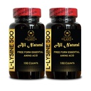 L-LYSINE 500 AMINO ACID - L-Lysine 500mg per Capsule, Amino Acid Vitamin Supplement, Essential Amino Acid, Bone & Tissue, Faster Absorption, Dietary Supplement 500 mg - 2 Bottles 200 Counts