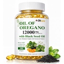 Oil of Oregano with Black Seed Oil, Immune Support Supplement | 300 Softgels 4-in-1 Oregano Supplement, 30:1 Extract, High Carvacrol & Thymoquinone, with Turmeric & Vitamin C Non-GMO