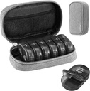 Serfeymi Organizador Semanal de la Píldora de Viajes 2 veces al día AM Actualizado Caja de la Píldora Negra 7 Día con Caja de la Píldora Portable del Zipper, Organizador de Medicina para Píldoras, Vitaminas, Suplementos, Aceites de Pesca - Grey 01