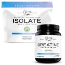 Muscle Feast Creapure Creatine Monohydrate - Unflavored 2lb (x1) e Isolate Whey Protein Powder - Unflavored 5lb (x1) - Muscle Recovery and Performance Bundle