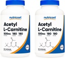 Nutricost Acetyl L-Carnitine (ALCAR) 500mg, 180 Capsules, 180 Servings - Non-GMO and Gluten Free, 1 Capsule per Serving (Pack of 2)