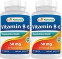 Mejores Naturales Vitamina B6 50 mg 250 Tabletas (250 Cuenta (Pack de 2))
