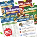 HAMIEW Mediterranean Diet for Beginners & Seniors, 6 Pack Simple Guides | Convenient–Smart–Easy Food List to Use, 28-Day Meal Plan Chart, 80 Heart Healthy Recipes, Blue Zone & Low Cholesterol Food
