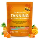 Astaxanthin Tanning Gummies – Sugar-Free Sunless Tan Supplement with L-Tyrosine, Lycopene, Vegan Collagen, Hyaluronic Acid, Zinc, Vitamins A, C, D, E – For a Natural, Glowing-Looking Skin – 60 Count