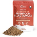 OrgÃ3n de seno de seno Polvo - 4-en-1 Reishi, Mane de leÃ±o, Cordyceps y Chaga Mushroom Suplemento Extract Complex, Mushroom Blend Powder para Immune Boost &amp; Brain Support, Add to Coffee, Tea or Water