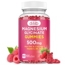Magnesium Glycinate Gummies 500mg Magnesium Suplemento con Calcio, Zinc, Vitamina C, B6, D3-Calm Chewable Gummies for Kids &amp; Adults-Sleep, Mood &amp; Muscle Support-Raspberry Flavor, 60 Gummies