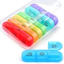 AIMI Organizador semanal de píldoras 3 veces al día, gran caja de 7 días 3 veces al día con contenedor separado, caja de píldoras portátiles para medicamentos, vitaminas, aceite de pescado y suplementos