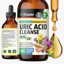 BIO KRAUTER® 7-in-1 Uric Acid Support Supplement with Tart Cherry, Dandelion Root, Cranberry, Celery & Chanca Piedra – Herbal Kidney Support with Milk Thistle & Turmeric 1200 mg, 4 Fl.Oz.
