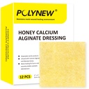 Manuka Honey Calcium Alginate Dressing, 12 Individual Pack, 2"x2" Patches, Wound Dressing with Calcium Alginate, Bandages for Burns, Faster Wound Care