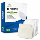 Calcium Alginate Wound Dressing 4x4, 10 Individual Sterile Dressing Pads, Super Absorbent Wound Dressing, Heavy Exudate Non Adhesive Large Bandages for Pressure Ulcers, Bedsores, Diabetic Foot Ulcers
