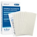 LotFancy Calcium Alginate Wound Dressing, Sterile 4”x8” 10 Pads, Nonstick