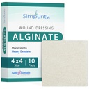 Calcium Alginate Wound Dressing 4" x 4" - 10 Pads - Highly Absorbent Non-Stick Pads for Moderate to Heavy Exudate - Alginate Dressing for Pressure Ulcers Diabetic Leg Ulcers Bed Sores