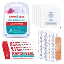 Rapid-Seal Hemostatic Bleed Control First Aid Wound Care Kit, 15 Pieces
