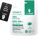 Vegan DHA 600mg | Brain & Eye Health (30) | 1-A-Day | 1000mg Algae Omega 3