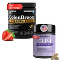 ColonBroom GLP-1 + Premium Fiber Powder Bundle, Strawberry, 30 & 50
