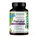 EMERALD LABS Prenatal 1-Daily Multi - Prenatal Multivitamin with Methylated Folate, Iron, Whole-Food Blend &amp; More - Soy-Free, Gluten-Free - 60 cápsulas vegetales